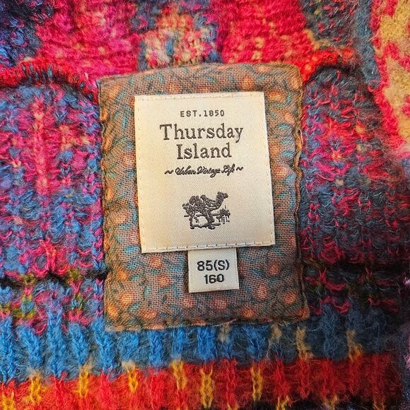 Thursday Island Multicolor Geometric Striped Wool Blend Sweater sz Small Casual - Picture 2 of 5